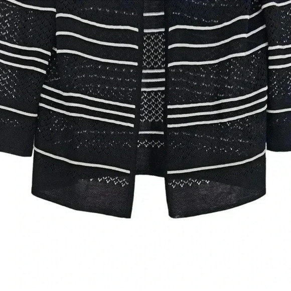 Ming Wang cardigan jacket blackk white stripes knit excellent Size S - Picture 4 of 7